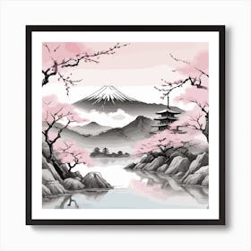 Albedobase Xl T Shirt Design Japanese Style Mountain In Front 0 (1) Art Print