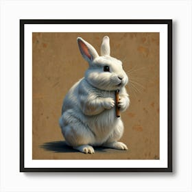 Rabbit Playing Flute Art Print