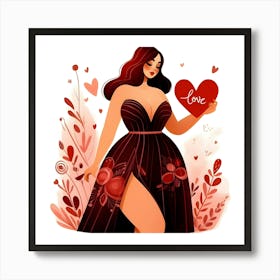 Valentine's Day Woman Art Print