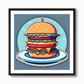 Hamburger On A Plate 142 Art Print