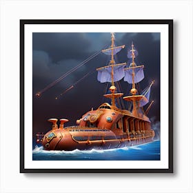 Steampunk Submarine 1 Art Print