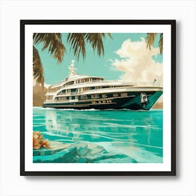 Yacht In The Ocean 4 Art Print