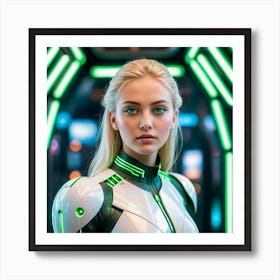 Futuristic Girl In Futuristic Suit 3 Art Print