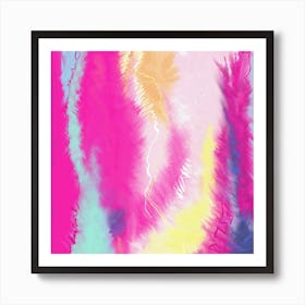 Bright Pink Oil Paint Abstract Art Print