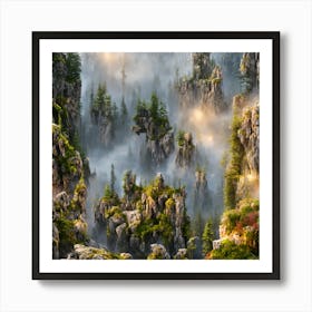 Fog Forest Art Print