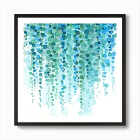 Blue And Green Watercolor Painting Art Print