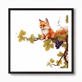 Fox And Grapes (6) Art Print