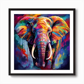 Colorful Elephant Painting Art Print