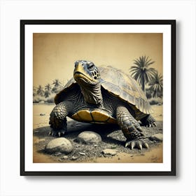 Turtle On The Beach 11 Art Print