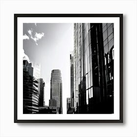 Concrete Glass Buildings Architecture Modern Urban Cityscape Monochrome Contemporary Skyscr Art Print