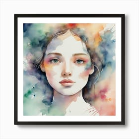 Watercolor Of A Girl 31 Art Print