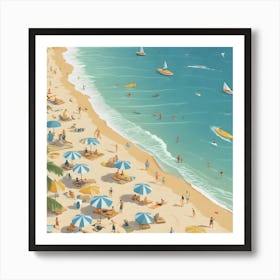 Beach - Beach Stock Videos & Royalty-Free Footage Art Print