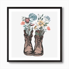 Flower shoes Art Print