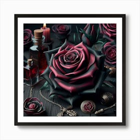 Dark Roses Art Print