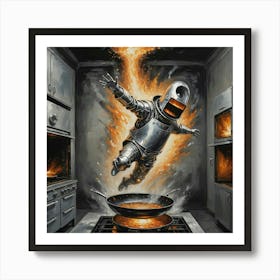 Spaceman In The Kitchen Art Print