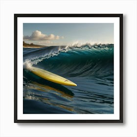 Surfboard On A Wave Art Print