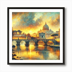 Sunset In Rome Art Print