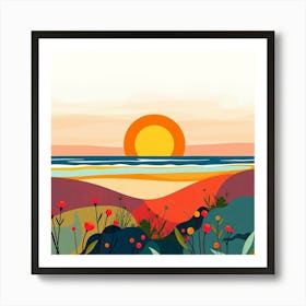 Sunset At The Beach 15 Art Print