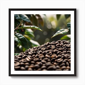 Coffee Beans In The Garden Art Print