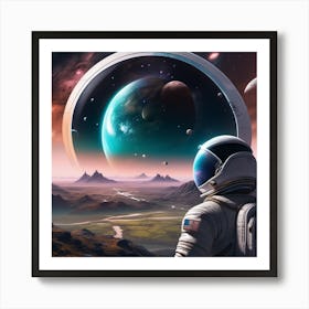 Astronaut In Space Art Print