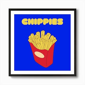 Retro Chips Blue Art Print