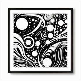 Black And White Swirls 1 Art Print