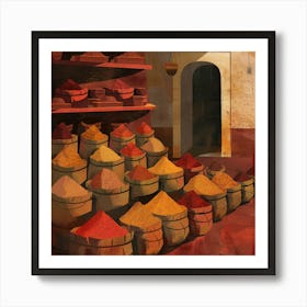 Spices In A Shop Art Print