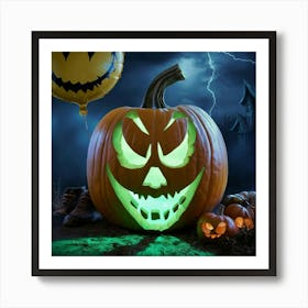 Halloween Pumpkin Carving 1 Art Print