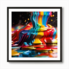 Colorful Paint Splash Art Print