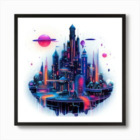 Futuristic City 52 Art Print