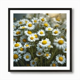 Frame Created From Chamomile On Edges And Nothing In Middle Haze Ultra Detailed Film Photography (4) Art Print