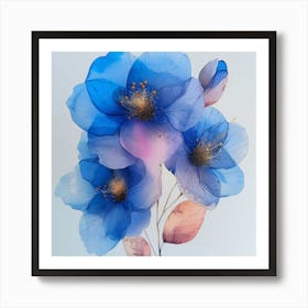 Blue Roses Art Print