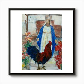La virgen y el gallo Art Print