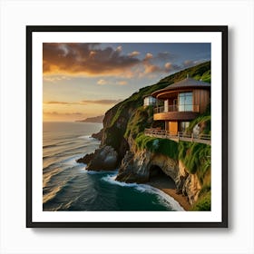 Cliff House At Sunset Art Print