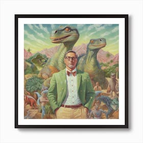 Dinosaurs In The Desert Art Print