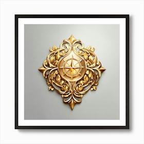 Simple Golden Enchanted Emblem Logo Design (1) Art Print