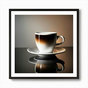 Coffee Cup With Reflection Art Print