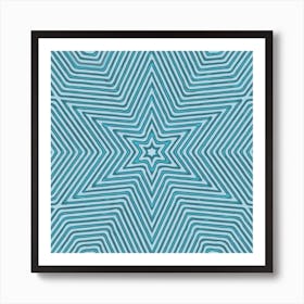 Pattern Lines Blue Repeating Textile Art Print