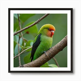 Green Lovebird Art Print