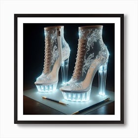 Led lighted High Heeled Shoes Art Print