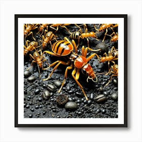 Ants Insects Colony Worker Queen Soldier Antennae Mandibles Exoskeleton Legs Thorax Abdom (11) Art Print