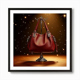 Red Leather Handbag Art Print