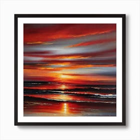 Sunset On The Beach 479 Art Print