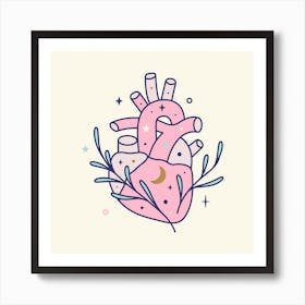 Heart With Foliage No2 Art Print