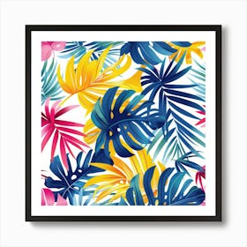 Tropical Leaves Seamless Pattern 1 Art Print