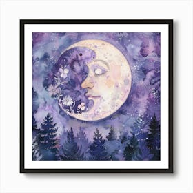 Moon In The Forest 5 Art Print