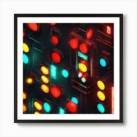 Neon City lights  Art Print