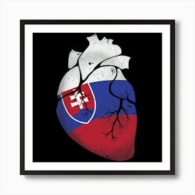 Slovakia Heart Flag Art Print