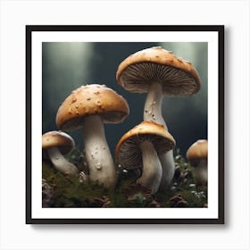 Mushrooms In The Forest 7 Art Print