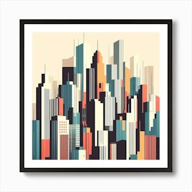 Abstract Geometric Cityscape Art Print